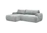 Ecksofa - Longchair links mit 2-Sitzer, Stoff, Aqua
