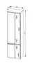 Hochschrank- B ca. 50 cm, Dunkelgrau, Eiche Dekor, Spiegel