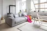 Megasofa Juni Lounge - B ca. 292 cm, Leder, Silbergrau