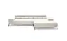 Ecksofa CLIVIA - 2-Sitzer mit Longchair rechts, Kopfteil verstellbar, Feincord, Creme