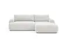 Ecksofa - 2-Sitzer mit Longchair rechts, Stoff, Silbergrau