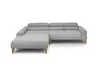 Ecksofa CHENOA - Longchair links mit 2-Sitzer, Kopfteil verstellbar, Stoff, Grau
