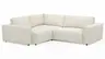 Ecksofa Lilaia - 1,5-Sitzer Tief, Ecke, 2-Sitzer rechts, Stoff, Creme