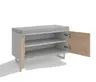Garderobenbank - inkl. Sitzkissen, B ca. 82 cm, Kreidefarben, Eiche bianco massiv geölt
