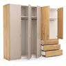 Drehtürenschrank Colorado - B. ca. 257cm, Nougat / Eiche furniert