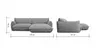 Ecksofa Fluffy - 2,5-Sitzer mit Longchair rechts inkl. Rückenlehne verstellbar, Stoff, Taupe