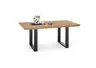 Esstisch SITTING EASY - LB ca. 160x90 cm, Wildeiche massiv geölt, Schweizer Kante, Schwarz