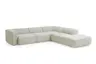 Ecksofa - 3-Sitzer mit Ecke rechts, Stoff, Natur