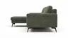 Ecksofa Enna - Longchair Links mit 3-Sitzer, Armlehne A, Stoff, Olivgrün
