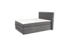 Boxspringbett JANETT- Liegefläche ca. 140x200 cm, Stoff, Grau