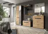 Garderobe - inkl. Sitzkissen, Basalt grau, Artisan Eiche Nachbildung