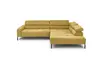 Ecksofa COLLEEN 2.0 - 2-Sitzer mit Ecke rechts, Kopfteil verstellbar, Feincord, Gold