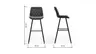 Barhocker Wesley - Stoff, Graphit
