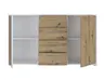 Sideboard FLORISS- Weiß, Eiche Dekor