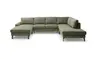 Wohnlandschaft CALM - Longchair links, 2-Sitzer, inkl. Schlaffunktion, Ecke rechts, Microfaser, Olive