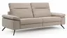 Sofa Rafaela 2.0 - 3-Sitzer inkl. Kopfteil verstellbar, Leder, Champagner