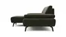 Ecksofa Theodor - Longchair links mit 2-Sitzer, Armlehne/Sitztiefe verstellbar, Stoff, Braungrün