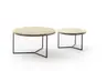 Couchtisch Joan 1 -  LBH ca. 80x80x41,5 cm, Asteiche massiv, Gestell schwarz