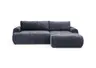 Ecksofa - 2-Sitzer mit Longchair rechts, Stoff, Dunkelblau