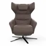 Drehsessel Houston Relax - Größe M, inkl. Relaxfunktion (motorisch), Aufstehhilfe und Kopfstütze, Leder, Dunkelbraun