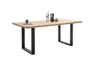 Esstisch - LB ca. 180x90 cm, Wildeiche massiv geölt, Schwarz