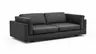 Sofa Aprino 3 - 3,5-Sitzer L, Dickleder, schwarz, Armlehne Kissen