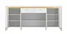 Sideboard - mit Beleuchtung, Alpinweiß, Goldfarben, Weiß Hochglanz