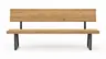 Holzbank Clifton - mit Rückenlehne, Breite ca. 200cm, Zerreiche massiv, natur