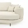 Ecksofa Solenne - Ottomane links mit Diwan rund rechts, Stoff, Weiß