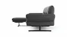 Ecksofa  Alexander -  Longchair links mit 3-Sitzer inkl. Kopfstütze/Armlehne verstellbar, Leder, Grau