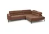 Ecksofa COLLEEN 2.0 - 2-Sitzer mit Ecke rechts, Kopfteil verstellbar, Feincord, Rost