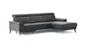 Ecksofa Anna - 2,5-Sitzer mit Longchair rechts inkl. Relaxfunktion (motorisch), Kopfteil verstellbar, Stoff, Stahl