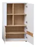 Wohnwand - mit Beleuchtung, Weiß, Artisan Eiche Nachbildung