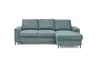 Ecksofa - 2-Sitzer mit Longchair rechts, Stoff, Azur