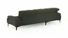 Ecksofa Felipa - Longchair links mit 2,5-Sitzer inkl. Kopfteil verstellbar, Stoff, Dunkelgrün