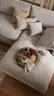 Ecksofa Palmdale - 3-Sitzer mit Longchair rechts, inkl. Kissen, Stoff, Graubeige
