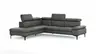 Ecksofa Felipa - Ecke links mit 2,5-Sitzer inkl. Kopfteil verstellbar, Leder, Grau