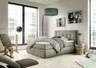 Boxspringbett JANAH- Liegefläche ca. 140x200 cm, Stoff, Beige
