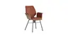 Armlehnstuhl Penthouse -  Leder, Rost, Stoff, Beige-Rost, Drehbar