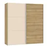 Schwebetürenschrank JOIN IT- B ca. 202 cm, Eiche Dekor, Glas, Creme