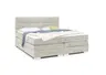 Boxspringbett SANDRIN I- Liegefläche ca. 200x200 cm, Stoff, Ceme,  inkl. Stauraum