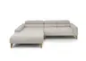 Ecksofa CHENOA - Longchair links mit 2-Sitzer, Kopfteil verstellbar, Stoff, Natur