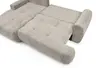 Ecksofa - Longchair links mit 2-Sitzer, Stoff, Beige