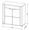 Kommode - B ca. 91 cm, Eiche Evoke Nachbildung, Weiß Hochglanz