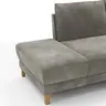 Sofa Stamford - inkl. Armlehne verstellbar und Kopfstütze, Ecksofa 2-sitzig und Abschlusshocker links mit 3,5-Sitzer, Bogen rechts, Stoff, Anthrazit