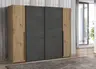 Schwebe-/Drehtürenschrank FAHDA - B. ca. 270 cm, Eiche Artisan Dekor, Betonoptik