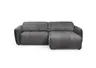 Ecksofa MADAN - 1,5-Sitzer mit Longchair rechts, Sitztiefe verstellbar motorisch, Kopfteil verstellbar, Stoff, Graphite