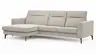 Ecksofa Rafaela 2.0 - Longchair mit 2,5-Sitzer rechts inkl. Kopfteilverstellung, Stoff, Champagner