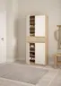 Schuhschrank - B ca. 81 cm, Jackson Hickory Nachbildung, Weiß