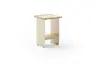 Beistelltisch Olai - LHB. ca. 40x45x40 cm, Wildeiche massiv, Metall, Beige